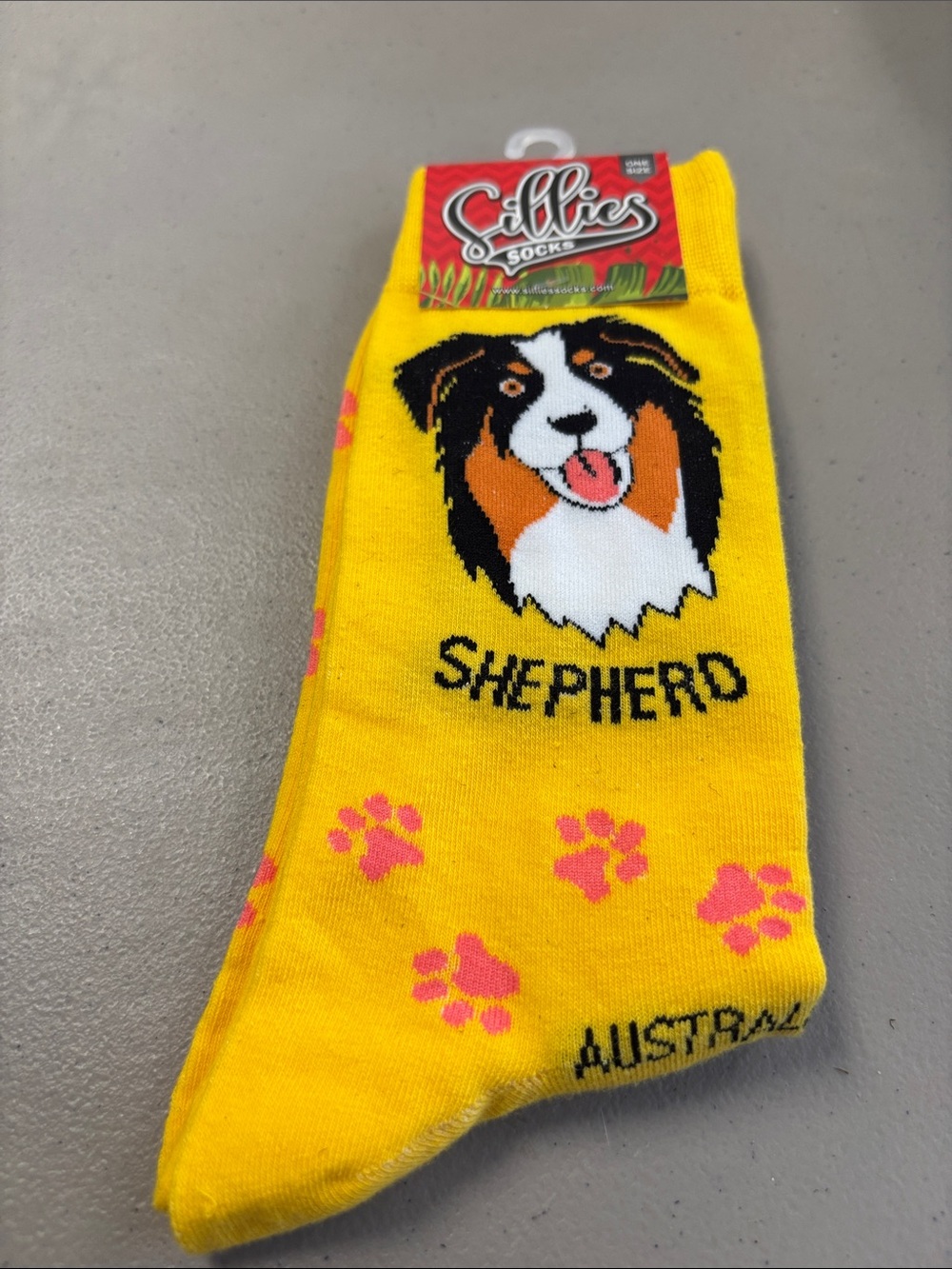 Yellow Shepherd Dog Novelty Socks by